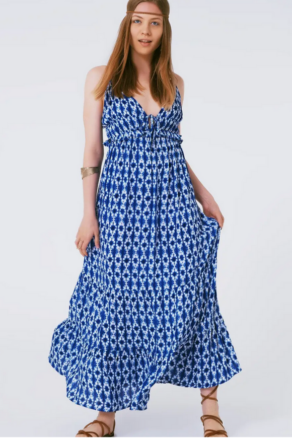 sexy blue maxi dress