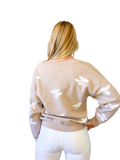 tan and white butterfly sweater women 