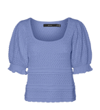 Pullover sweater with short puff sleeves and a square neckline  TTS  We love this color for any season. It looks great with white denim and sandals or boots! This brand is... -Eco Friendly -Organic