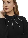 Knitted pullover with pearl embellishments, voluminous sleeves and rib details at the neck, hem and cuffs.  Wear with jeans and boots or dress it up with a cute mini skirt or trousers!  The model is 5'8 and wears a size S. This brand is... -Eco Friendly -Organic 