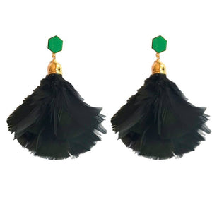 made in usa statement earrings, feather earrings, feather statement earrings 