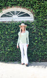 womens mint green long sleeve fashiont top